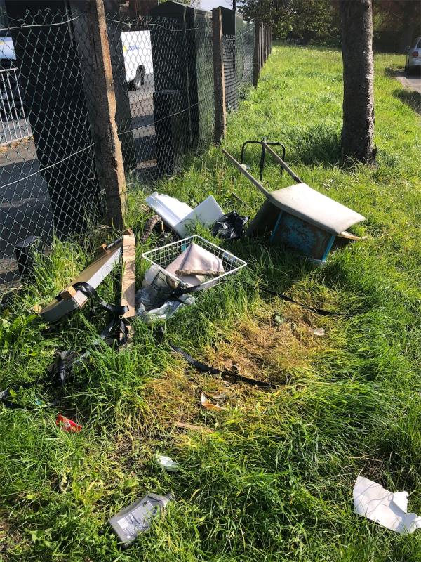 Junction of Southend Lane. Please clear flytip waste from grass area-11 Dunfield Road, Bellingham, London, SE6 3RW
