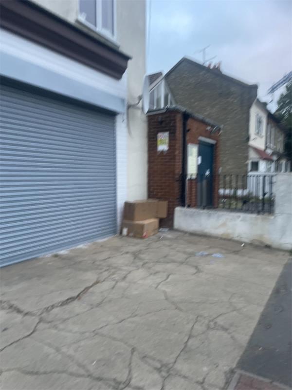 Flytipped boxes-27B, Station Road, Forest Gate, London, E7 0ES