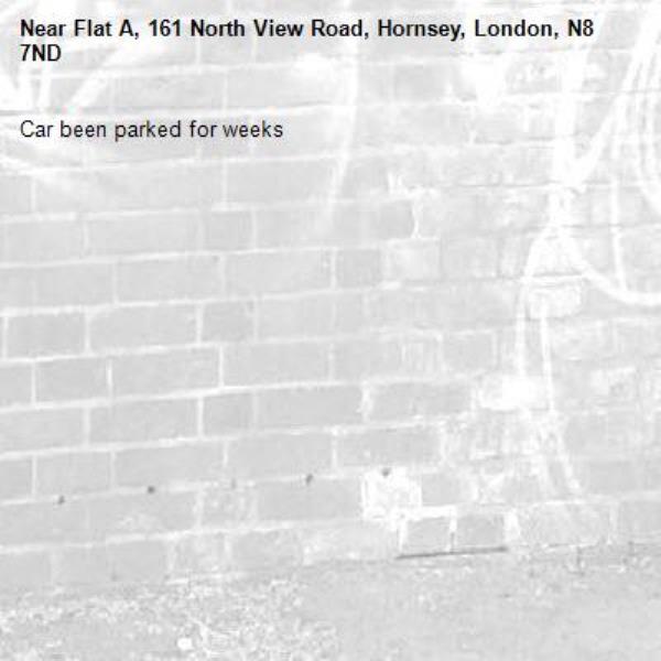 Car been parked for weeks -Flat A, 161 North View Road, Hornsey, London, N8 7ND