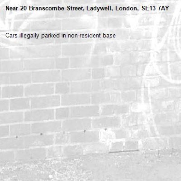 Cars illegally parked in non-resident base-20 Branscombe Street, Ladywell, London, SE13 7AY