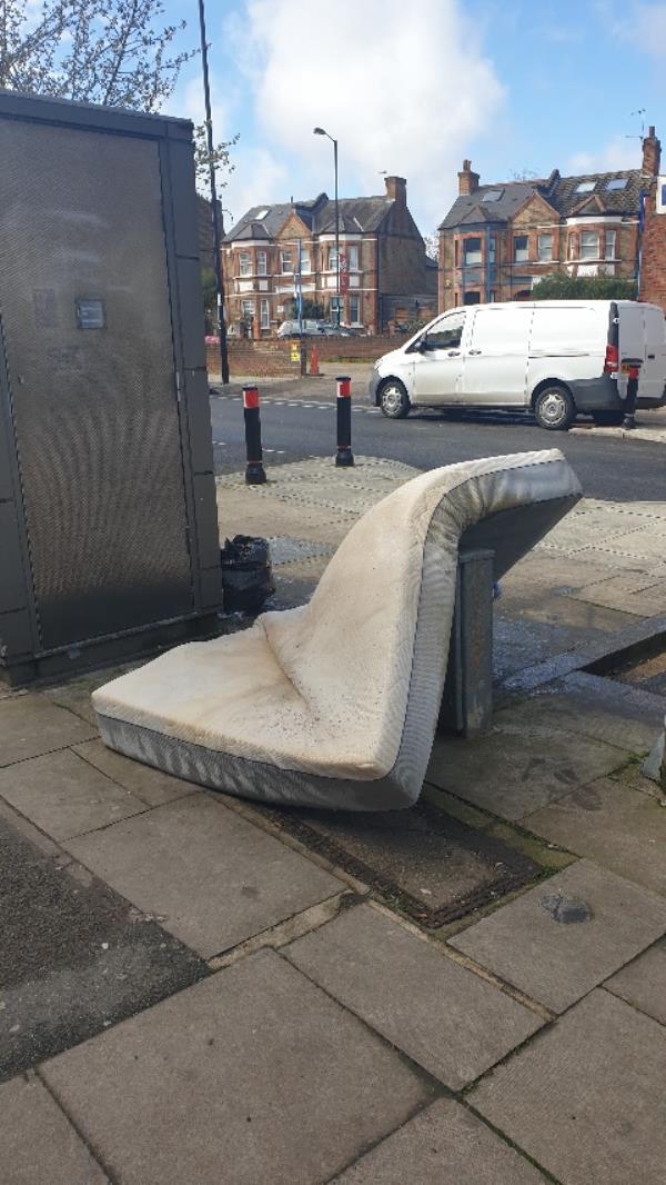 Another dumped mattress here.-78 Brockley Rise, Crofton Park, London, SE23 1LN