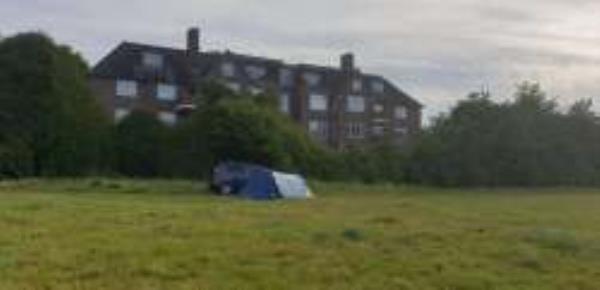 Car and tent camping on heath. Public space and blocking footpath
-Hollyhedge House Wat Tyler Road, London, SE3 0QZ