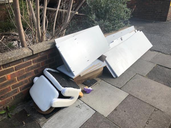 Please clear flytip of wood-87A, Bellingham Road, Catford, London, SE6 2PW