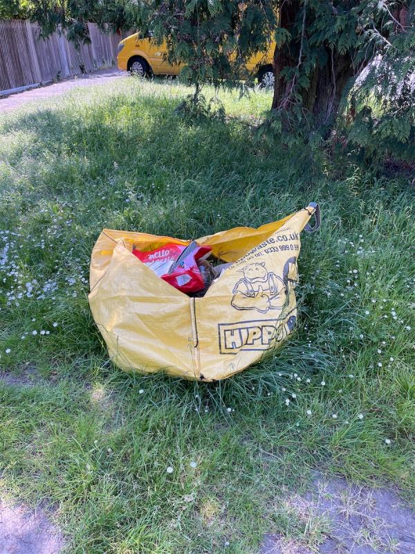 Hippo bag with waste dumped at side of road. #KeepingKentwoodTidy-55 Fircroft Close, Tilehurst, Reading, RG31 6LJ