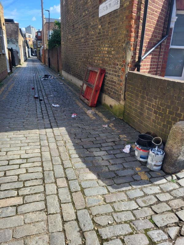 Litter strewn all over the road this morning due to flytipping-2 Brathway Road, London, SW18 4BB