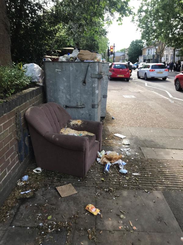 Bins were not emptied last Thursday. Also, we still do not have recycling bins. Or bins that can be closed. People are regularly going through our rubbish and litter gets everywhere -Sycamore Court, 228 Romford Road, London, E7 9HB