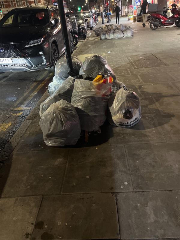 Multiple bags of commercial waste-401A, Barking Road, East Ham, London, E6 2JT