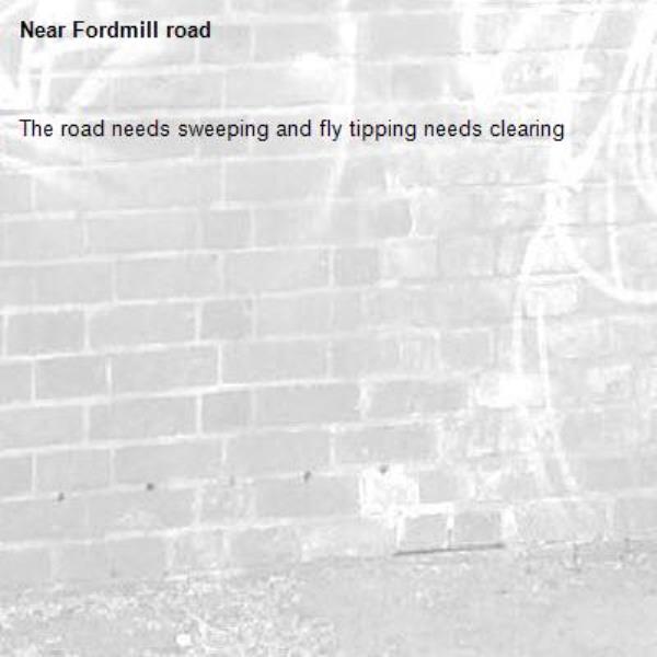 The road needs sweeping and fly tipping needs clearing -Fordmill road 