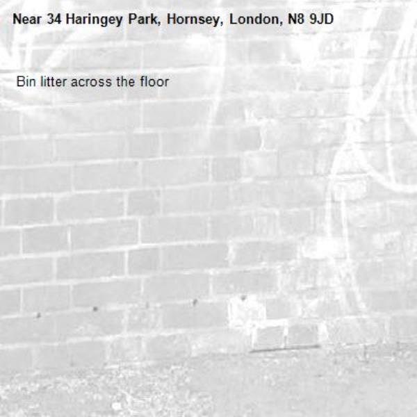  Bin litter across the floor -34 Haringey Park, Hornsey, London, N8 9JD