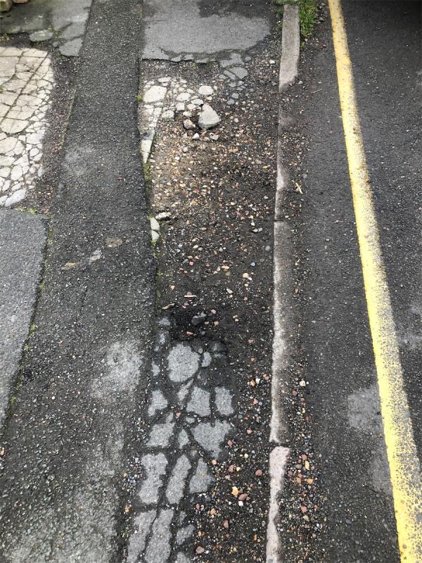 Please repair damage to cross over-54 Gareth Grove, Bromley, BR1 5EQ