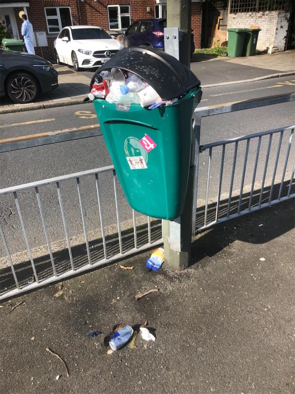 Outside Burnt Ash School. Please empty litter bin-276 Rangefield Road, Bromley, BR1 4QY