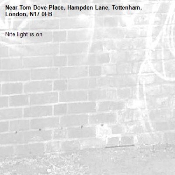 Nite light is on-Tom Dove Place, Hampden Lane, Tottenham, London, N17 0FB