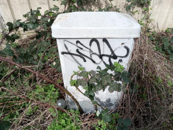Graffiti on the grey box removed -20 Katesgrove Lane, Reading, RG1 2ND