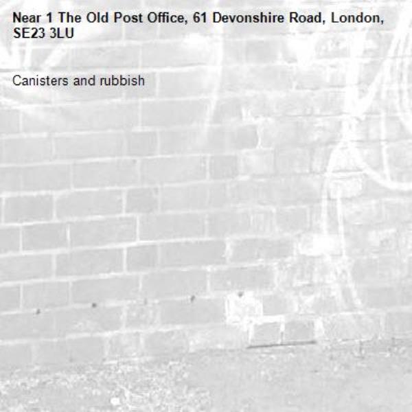Canisters and rubbish -1 The Old Post Office, 61 Devonshire Road, London, SE23 3LU