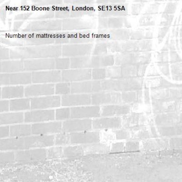 Number of mattresses and bed frames-152 Boone Street, London, SE13 5SA