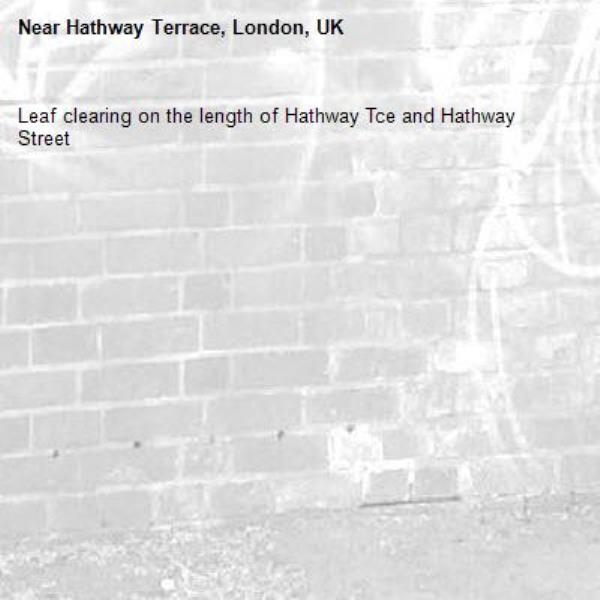 Leaf clearing on the length of Hathway Tce and Hathway Street-Hathway Terrace, London, UK