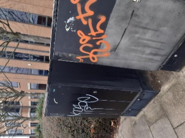 graffiti on traffic box -14 Norman Place, RG1 8QT, England, United Kingdom
