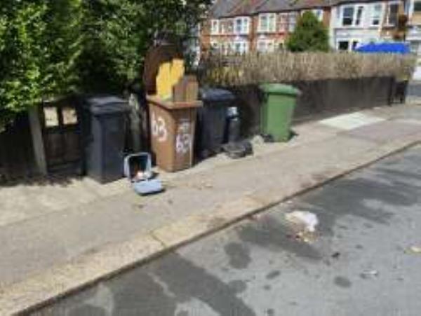 Rubbish not collected and brown bin is too heavy, builders rubbish. Outside 148 Laleham Road. Food bin looks broken and attracts animals.
Reported via Fix My Street-148 Laleham road