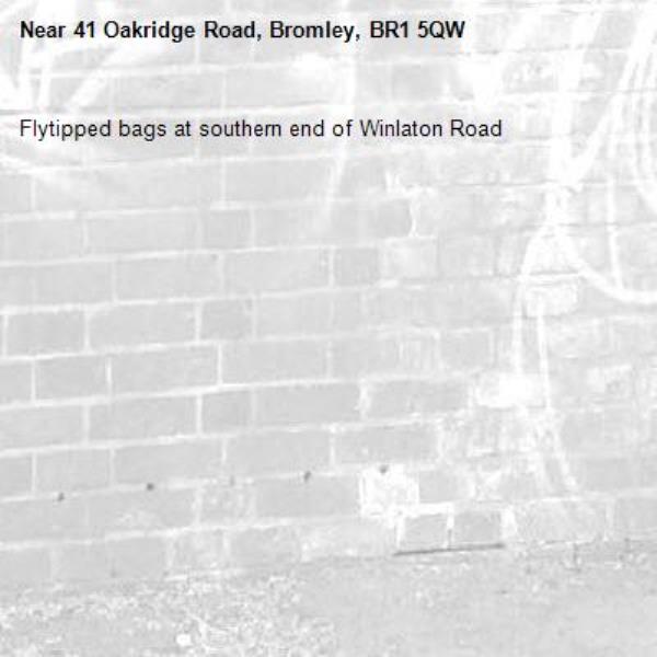 Flytipped bags at southern end of Winlaton Road -41 Oakridge Road, Bromley, BR1 5QW