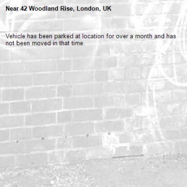 Vehicle has been parked at location for over a month and has not been moved in that time.-42 Woodland Rise, London, UK