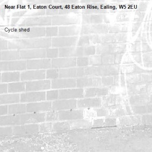Cycle shed -Flat 1, Eaton Court, 48 Eaton Rise, Ealing, W5 2EU