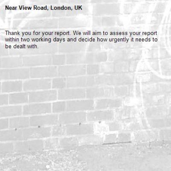 Thank you for your report. We will aim to assess your report within two working days and decide how urgently it needs to be dealt with.-View Road, London, UK
