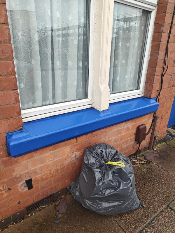 Someone yesterday just left a bin bag in front of our house.-159 Filbert Street, Leicester, LE2 7FN