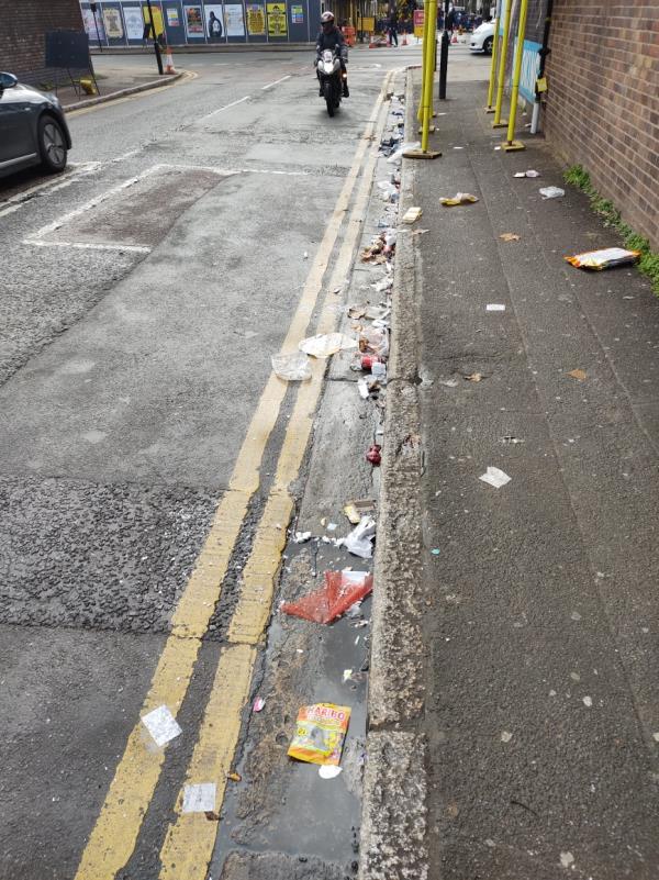Litter in gully-53A, Barking Road, East Ham, London, E6 1PY