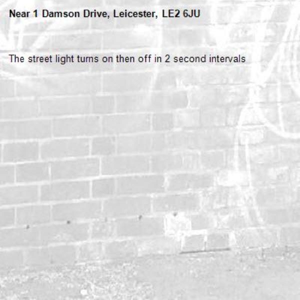 The street light turns on then off in 2 second intervals -1 Damson Drive, Leicester, LE2 6JU