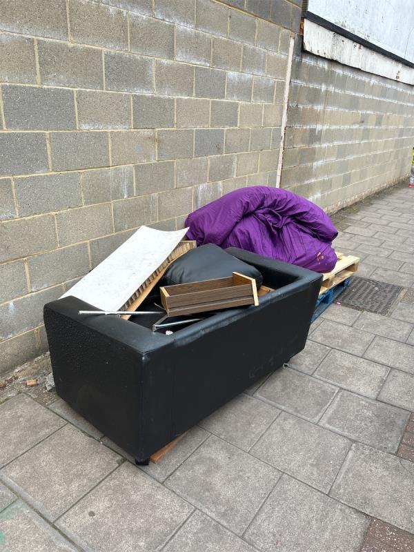 Fly tipping at the beginning of Henderson Road-42 Henderson Road, Forest Gate, London, E7 8EF