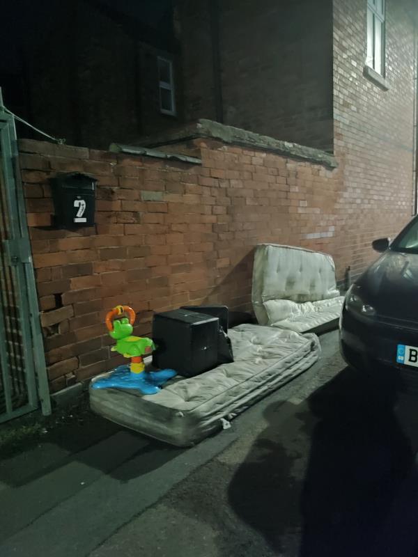 Mattresses and other rubbish dumped outside my alleyway since beginning of October 2022-Stonebridge Street 