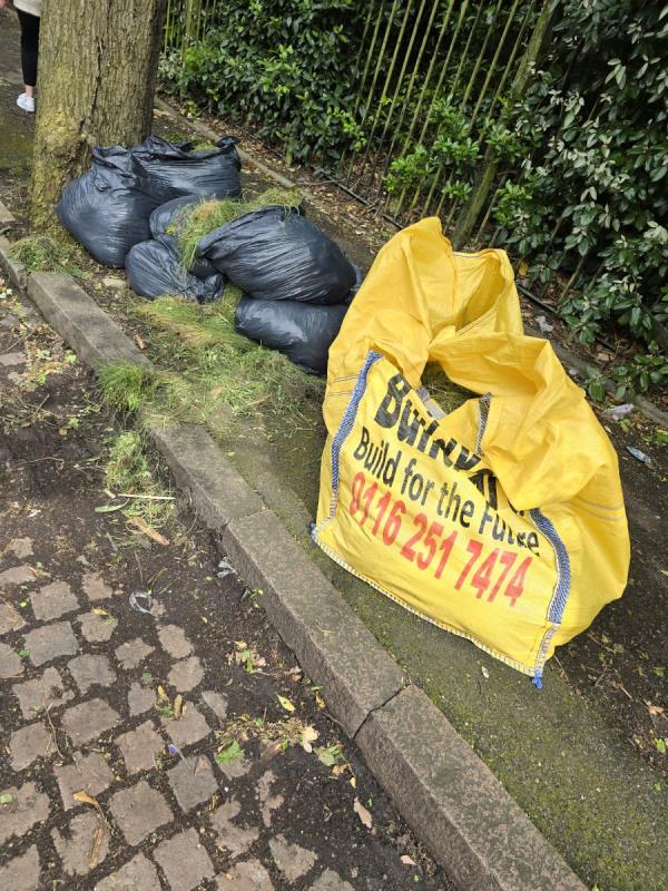 Garden waste dumped on footpath -99 Mere Road, Leicester, LE5 5GQ