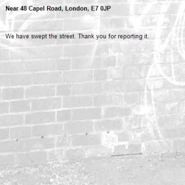 We have swept the street. Thank you for reporting it.-48 Capel Road, London, E7 0JP