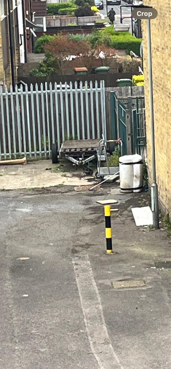 Please remove this trailer and everything here rear of car park Radley Terrace E16 4JH near Malmesbury Terrace been dumped here bloody eyesore with drunks using this like a set at Pebble Mill At One on a good day many thanks ⚒️-Eagle Electronics, 1 Hermit Road, Canning Town, London, E16 4HP