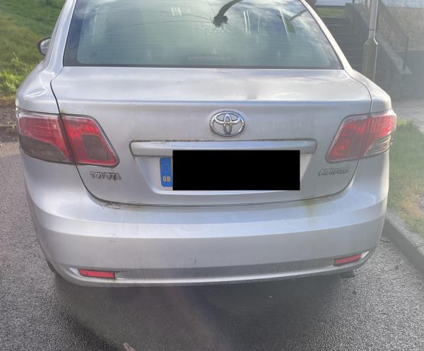Abandoned car on public road preventing cars being able to turn properly, potentially causes issues for emergency vehicles.-8 Plymstock Close, Leicester, LE3 6HZ
