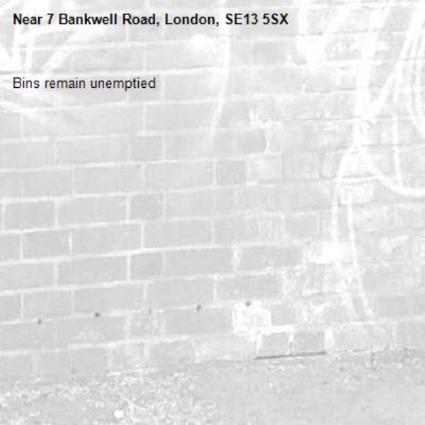 Bins remain unemptied-7 Bankwell Road, London, SE13 5SX