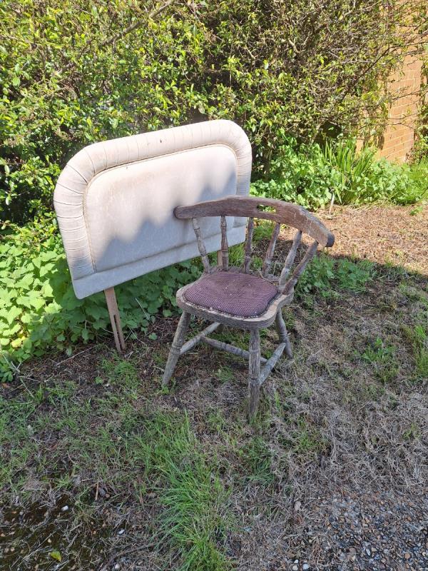 Headboard, old chair.
At back of property.
RH-103 Croxden Way, Eastbourne, BN22 0UN