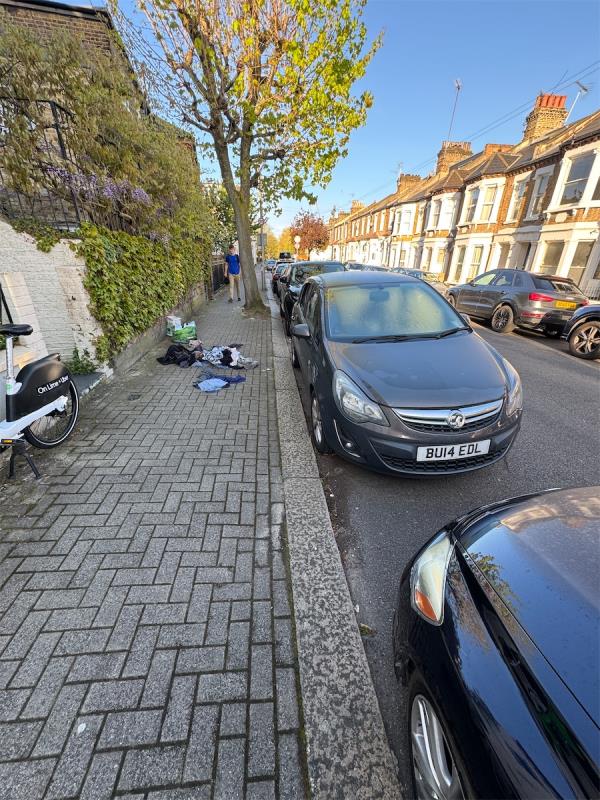 
BU14EDL reg vehicle outside 82 Harbut Road  has been broken into and property strewn over the pavement .
I do not know the owner- should I place the property back in the vehicle or will you attend?-Flat First Floor, 82 Harbut Road, London, SW11 2RE