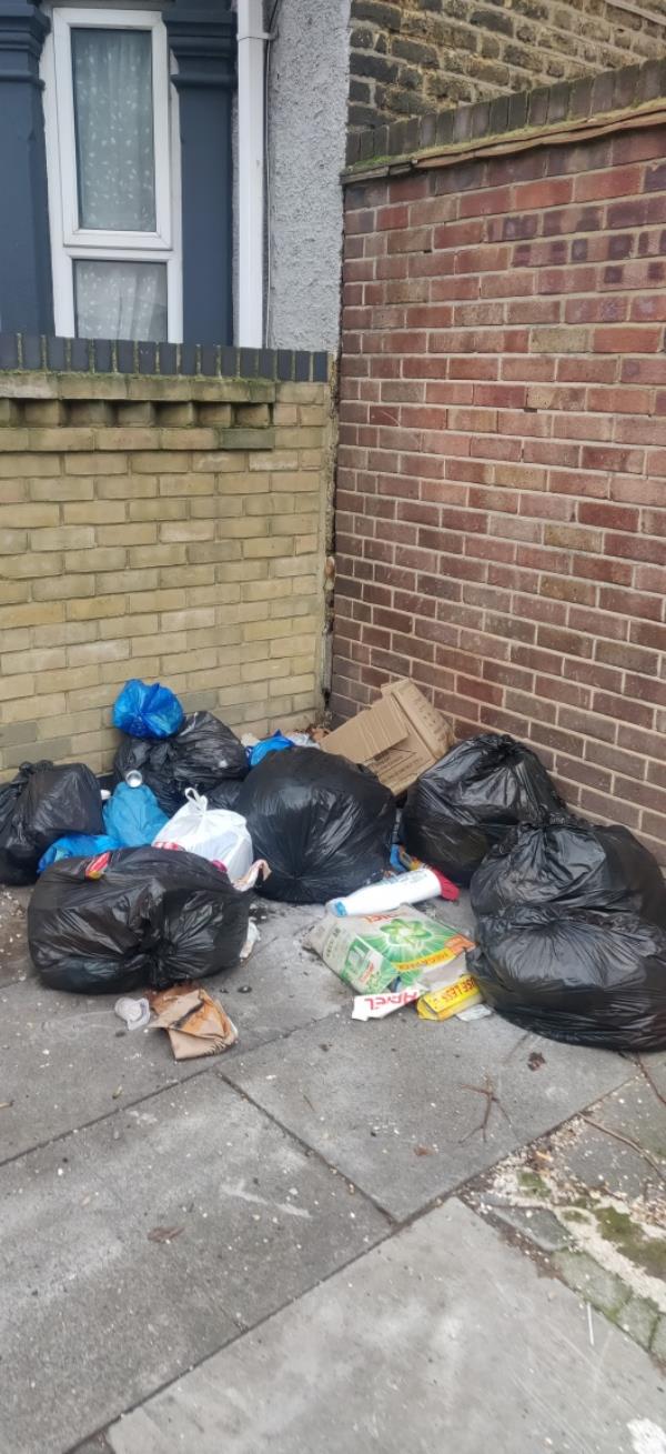 Pile of bin bags - Latimer road-453 Barking Road, East Ham, E6 2LH