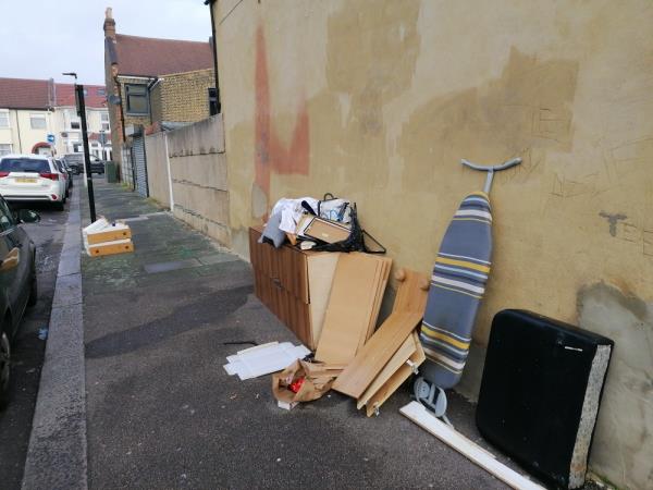 dumped broken furniture-1 Cheshunt Road, Green Street East, E7 8JD