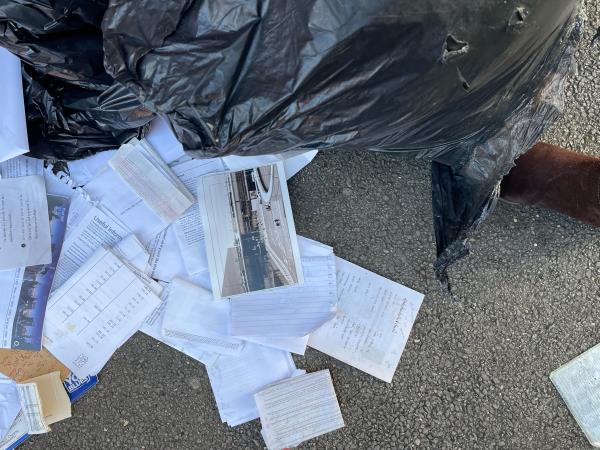 Apologies but this is only a close-up of the strewn rubbish all over the pavement outside the north bins on Anstey Road. It is impossible to use the pavement. Attached is information about who may have tipped this. Can we look to enforce if possible?-13 Baker Street, Reading, RG1 7XT