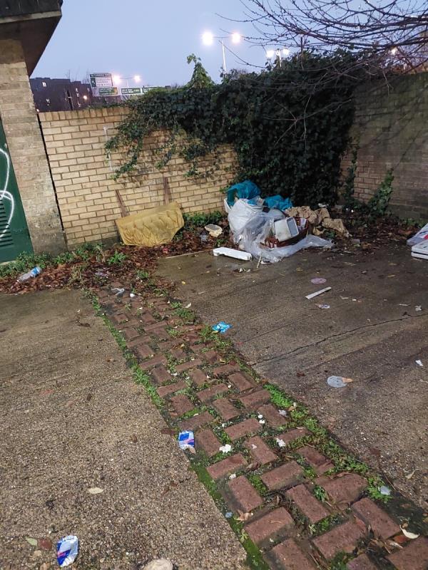 Can the council remove the fly tip from behind 32-42 Edwin Street Canning Town. Thanks -42 Edwin Street, Canning Town, London, E16 1QA