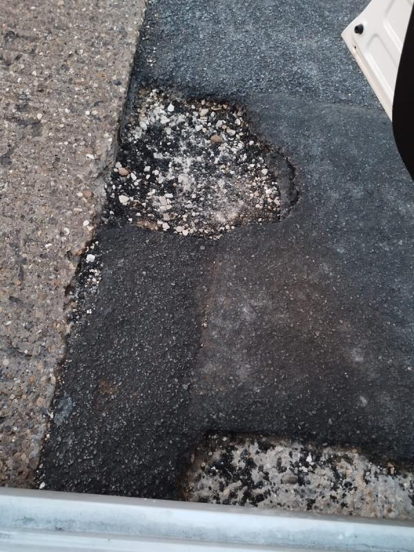 There are a quite few pot holes and one I picture is deepest of all. This road and other roads in  surrounding  area are in desperate need of repairs.-29 Wintersdale Road, Leicester, LE5 2GQ