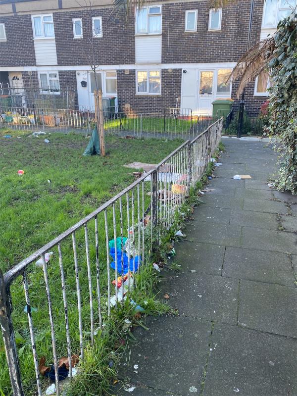 Litter in park not safe for children -4 Seaton Close, Plaistow, London, E13 8JJ
