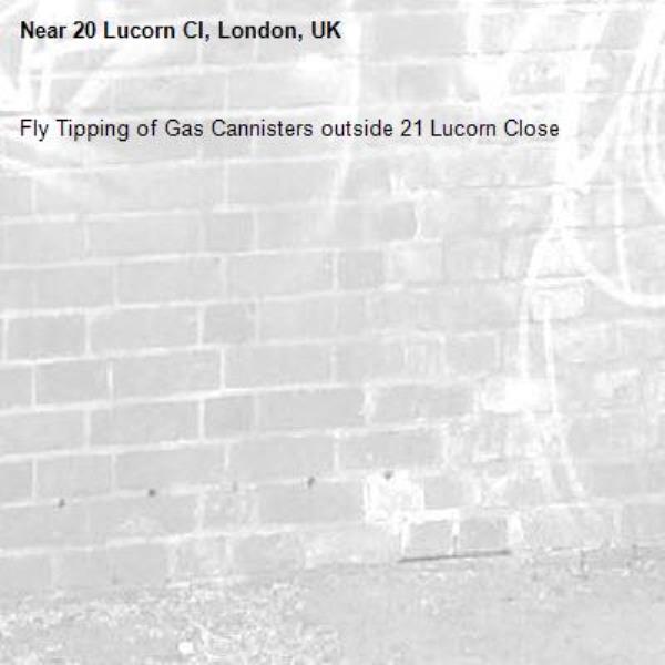 Fly Tipping of Gas Cannisters outside 21 Lucorn Close
-20 Lucorn Cl, London, UK