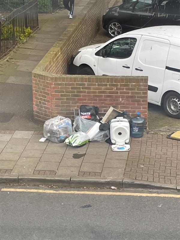 Rubbish left on street blocking pedestrians and is a sanitary issue-36 Henniker Road, Stratford, London, E15 1JZ
