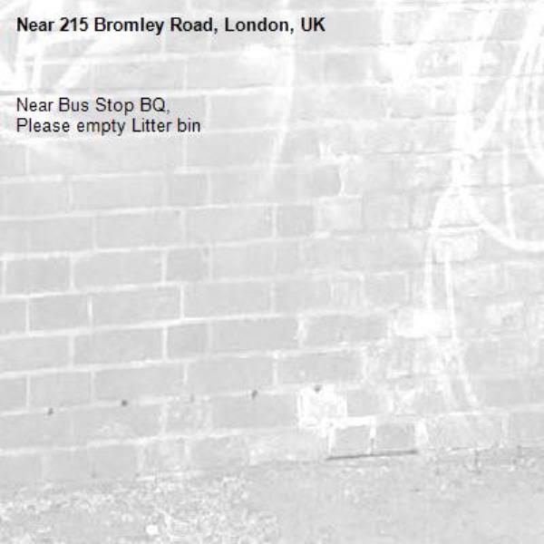 Near Bus Stop BQ,
Please empty Litter bin
-215 Bromley Road, London, UK