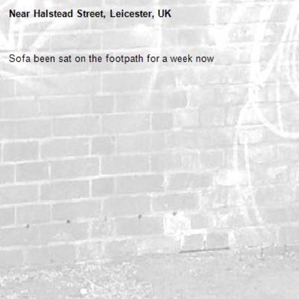 Sofa been sat on the footpath for a week now -Halstead Street, Leicester, UK