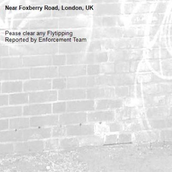 Pease clear any Flytipping
Reported by Enforcement Team-Foxberry Road, London, UK
