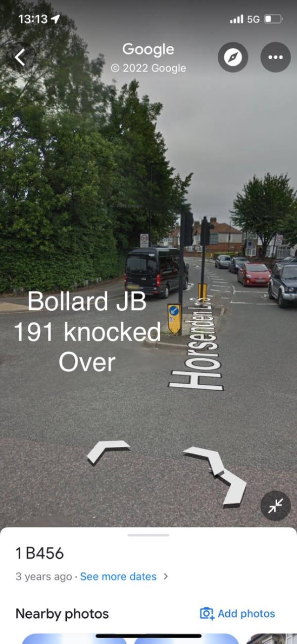 Bollard knocked down -4 Horsenden Ln S, Perivale, Greenford UB6 8AB, UK